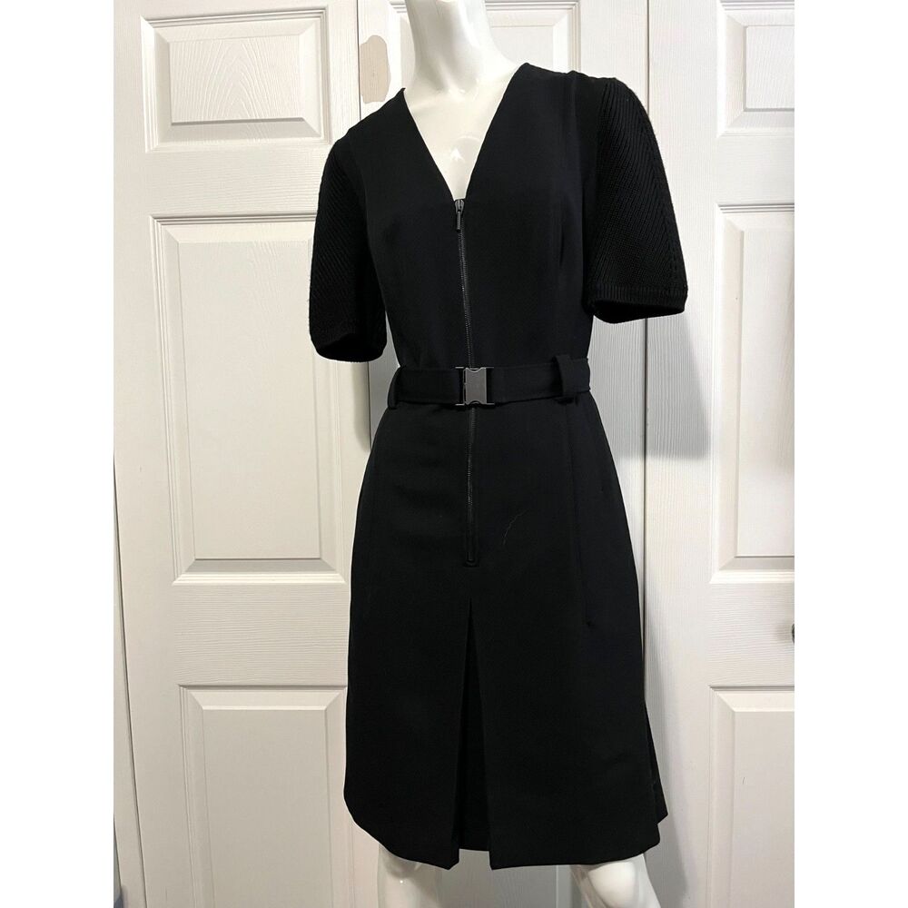 BERGDORF GOODMAN Akris A-K-R-I-S-punto Wool Black Dress Size 10 EUC